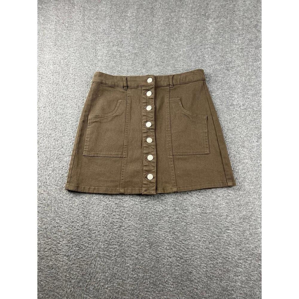 Altar'd State Brown Button-Front Mini Skirt Size S